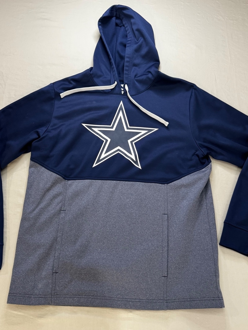 Fanatics Dallas Cowboys Hoodie Men’s L Navy Gray NFL Star Sportcore